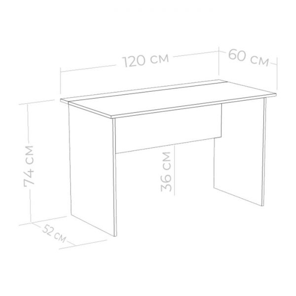 Стол письменный Юниор 1200х600х735 Ясень шимо темный/Белая Аляска