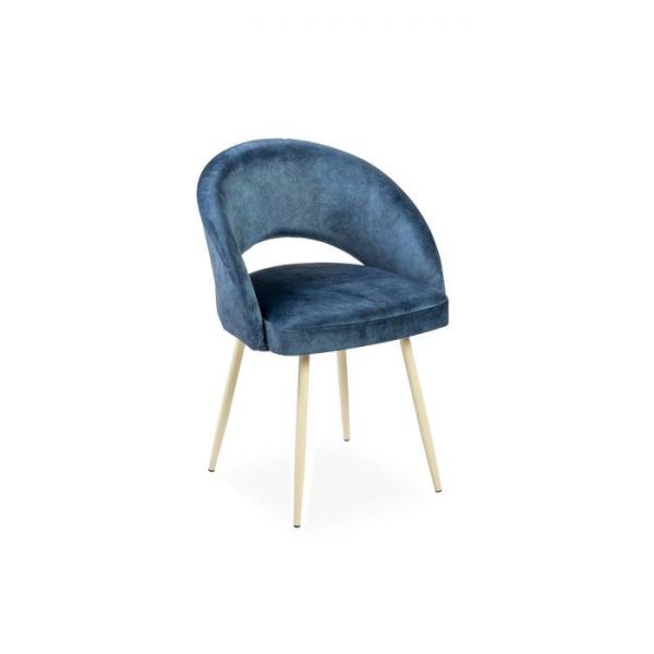 Стул Мирелла Мрамор 14 синий велюр/ Грейс металл  Бежевый