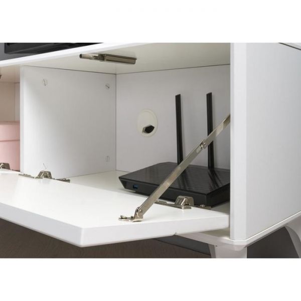 Тумба под ТВ Спейс 13.269, 1088х336х457, Белый/Белый глянец МДФ