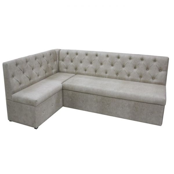 Кухонный уголок «Айриш», правый угол, механизм дельфин, велюр, цвет эмилия милк