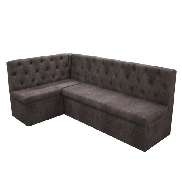 Кухонный уголок «Айриш», правый угол, механизм дельфин, велюр, цвет эмилия дарк браун