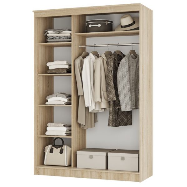 Шкаф-купе Сакура 1500х610х2216 дуб сонома/белый