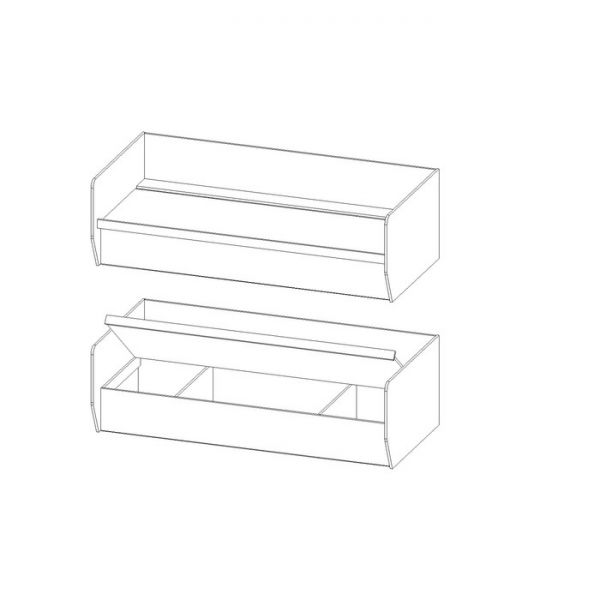 Кровать Зефир 1 с подъемным механизмом, 2032х935х615, Ясень шимо светлый