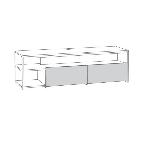 Тумба под ТВ с доводчиками Трувор 13.70, 1498х454х446, Дуб гранж Песочный/ Металл