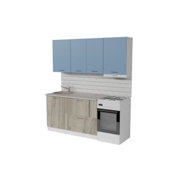 Кухонный гарнитур Лидия макси 1800х600 Белый/Сосна/Капри, Бетон темный