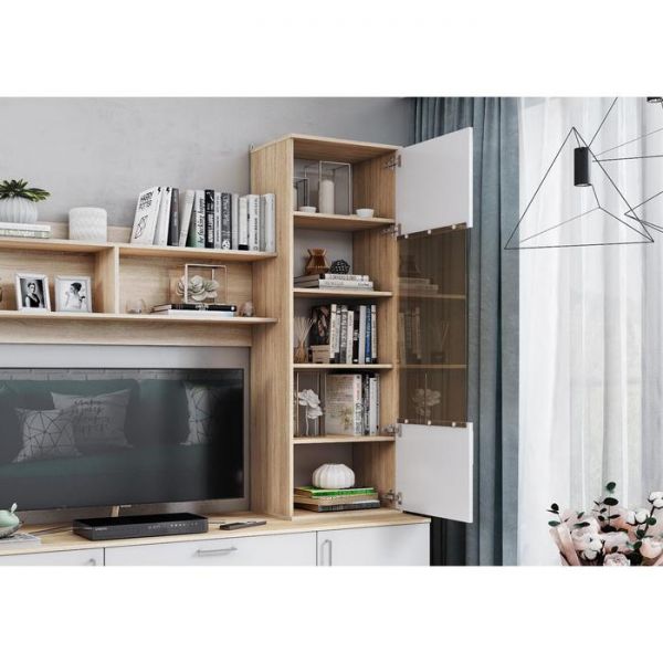 Шкаф навесной ЛАЙТ 1640х500х370 Белый/ корпус Дуб Сонома