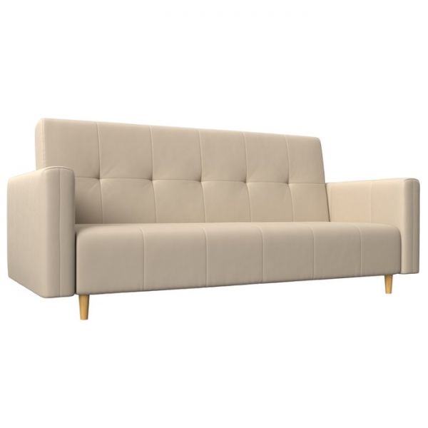 Прямой диван-книжка «Вест», механизм книжка, экокожа, цвет бежевый