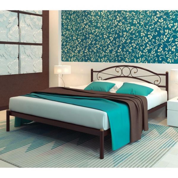 Кровать «Надежда», 1400 ? 2000 мм, металл, цвет коричневый