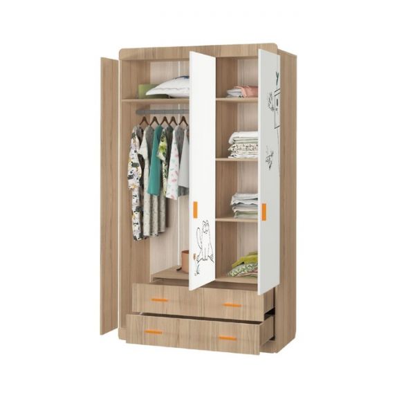 Шкаф 3-створчатый «Кот № 25», 1150 ? 516 ? 2040 мм, цвет туя светлая