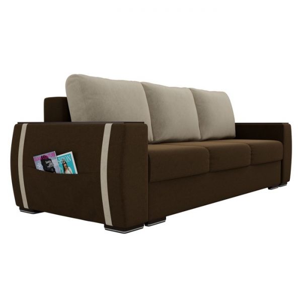 Прямой диван «Брион», механизм еврокнижка, рогожка, цвет серый