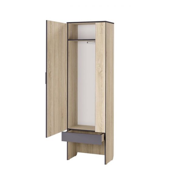Шкаф с зеркалом «Эльза 2», 600 ? 350 ? 2000 мм, цвет дуб сонома