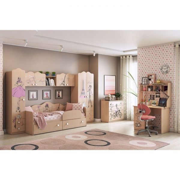 Детский гарнитур Амели №1 (Комплект 7 предметов) дуб млечный