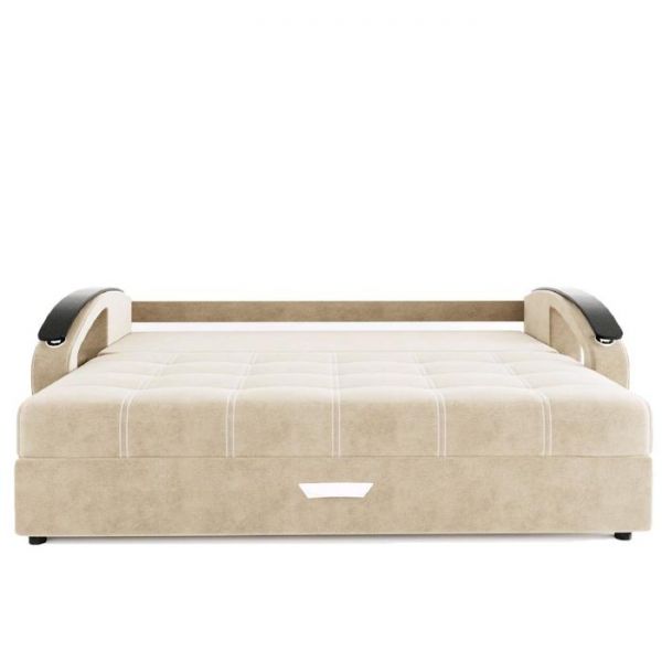 Диван прямой «Дубай», еврокнижка, ППУ, велюр, цвет селфи 01