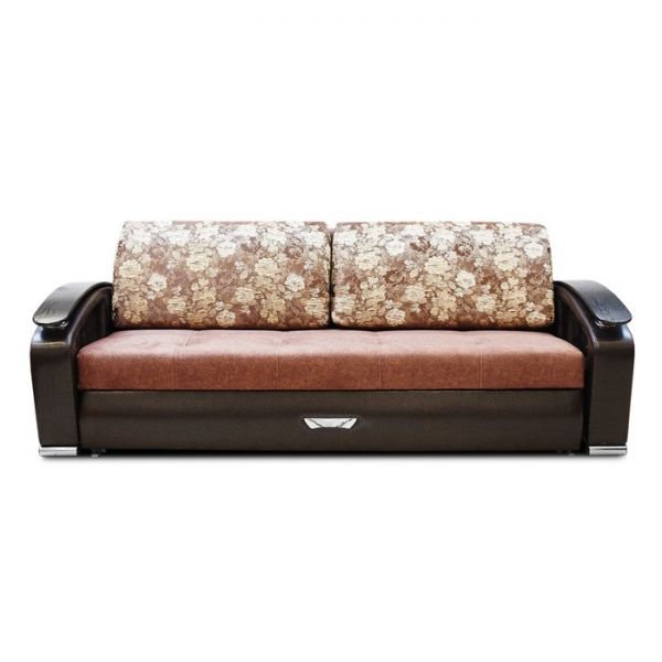 Диван прямой «Дубаи», ППУ, еврокнижка, цвет селфи 10 / скарлет браун / астор 536