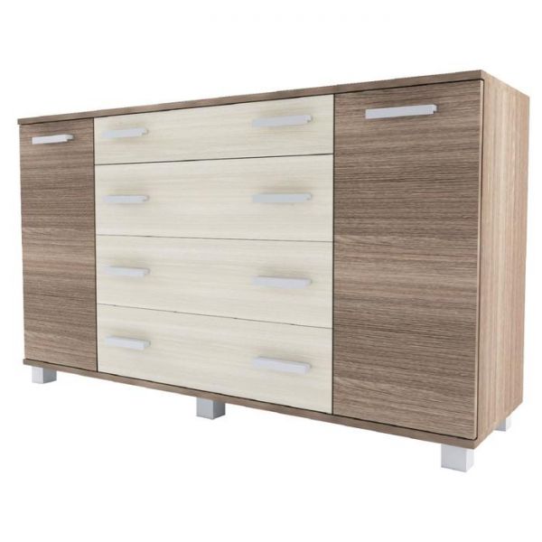 Комод №4, 1300 ? 380 ? 752 мм,цвет шимо тёмный / шимо светлый