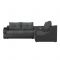 Угловой диван «Митчелл», механизм еврокнижка, цвет серая рогожка / чёрная экокожа