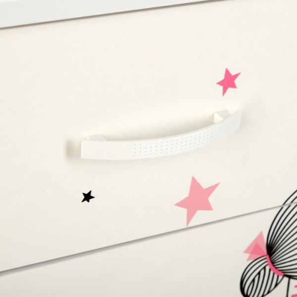 Комод Мальвина, 600х820х430, Белый/ Фотопечать