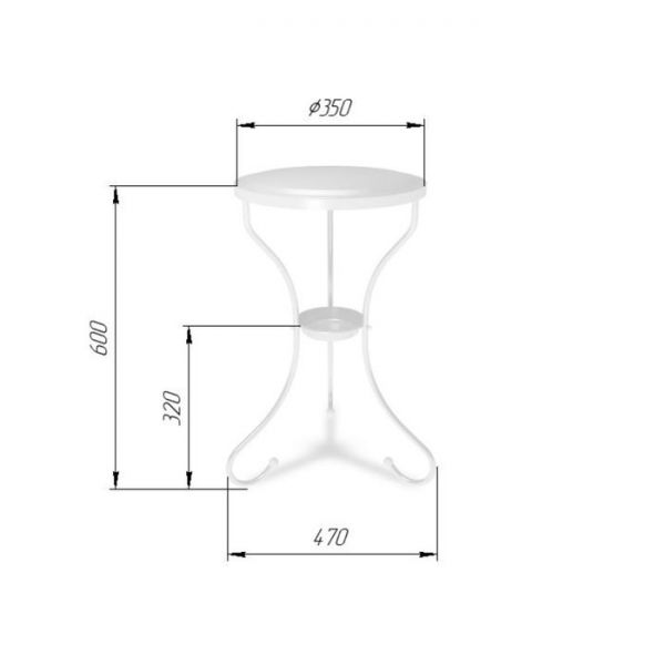 Столик журнальный 470х470х600 золото