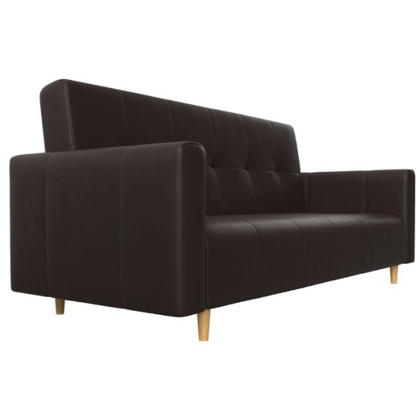 Прямой диван-книжка «Вест», механизм книжка, экокожа, цвет бежевый