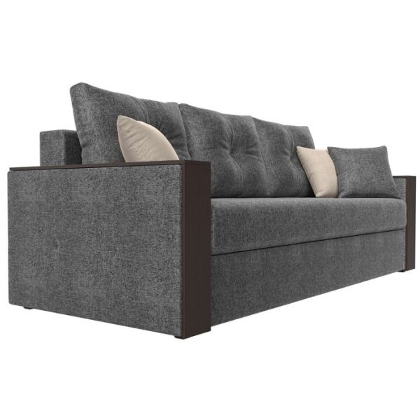 Диван прямой «Валенсия», механизм еврокнижка, рогожка, цвет серый