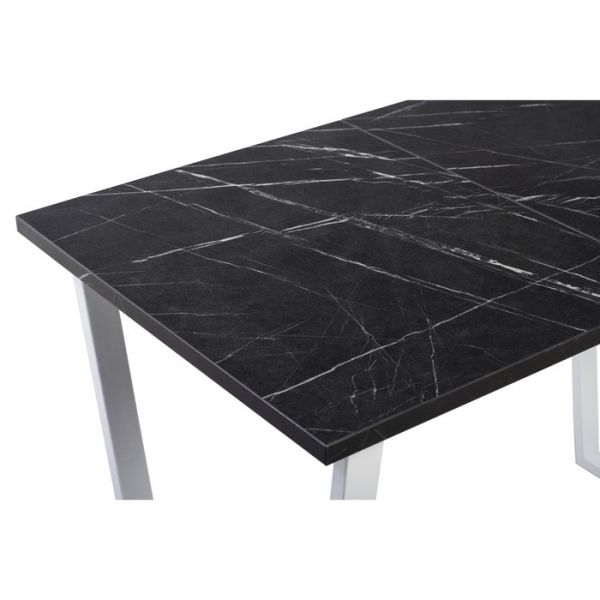 Стол АТЛАНТ-02  1200/1700х800х760 Камень Черный/Опора Атлант белая глянцевая