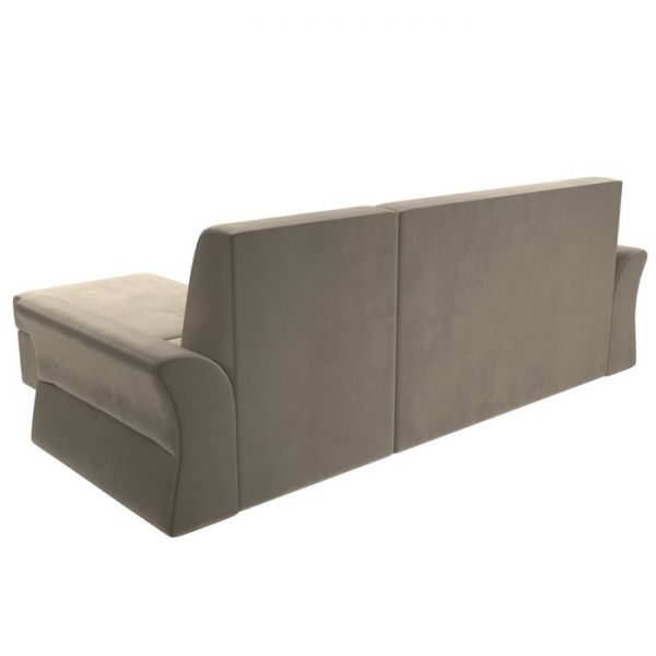 Угловой диван «Клайд», механизм дельфин, микровельвет, цвет бежевый