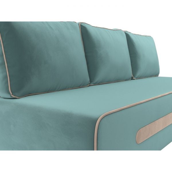 Прямой диван «Приам», механизм еврокнижка, велюр, цвет бежевый