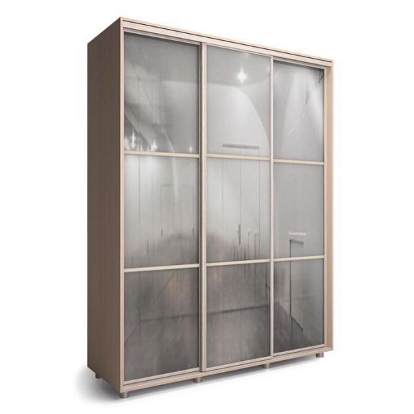 Шкаф-купе Модный Зеркало Венге светлый/Белый 2100х600х2300