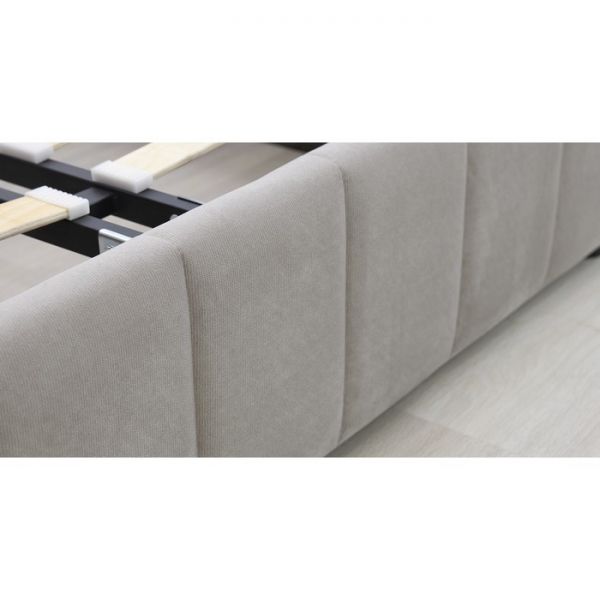 Кровать Милана, 1800х2000, ортопедическое осн+ПМ, Лекко фог/Светлый кварцевый серый