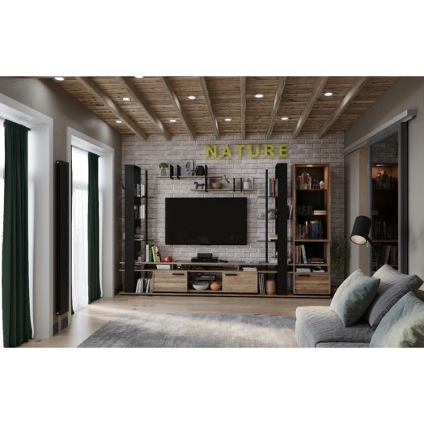 Тумба ТВ Nature 3, 1680 ? 416 ? 537 мм, цвет гаскон пайн / чёрный