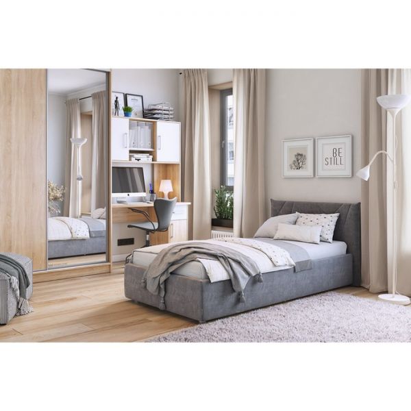 Кровать Бест с ортопедом 900х2000 графит (велюр)