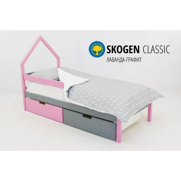 Детская кровать-домик мини "Svogen лаванда-графит"