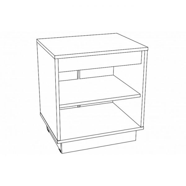 Тумба прикроватная Virginia НМ 040.09, 504х400х554, Белый Скандинавский/Дуб Бунратти