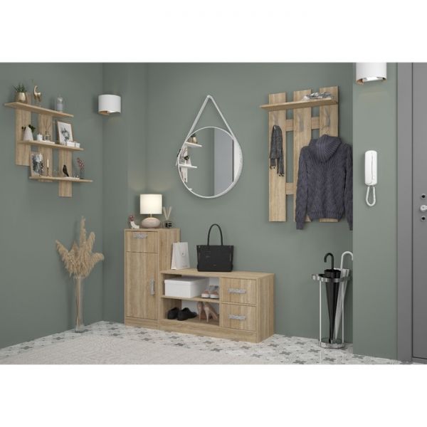 Обувница «Салоу 2», 970 ? 355 ? 530 мм, цвет дуб сонома