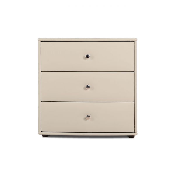 Комод «Люнетта», 3 ящика, 760 ? 505 ? 750 мм, экокожа, стекло, цвет взбитые сливки