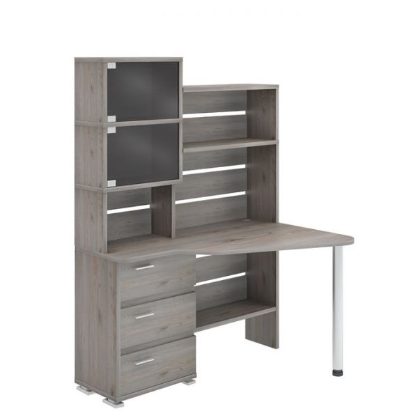 Стол СР-322, угол правый с надстройкой, 1340 ? 900 ? 1770 мм, цвет белый жемчуг