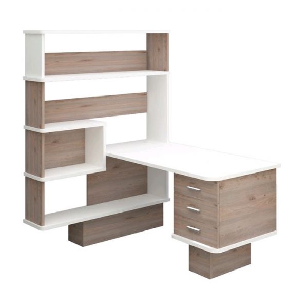 Стол компьютерный «СР 520», 1272 ? 1450 ? 1710 мм, левый, цвет нельсон / белый