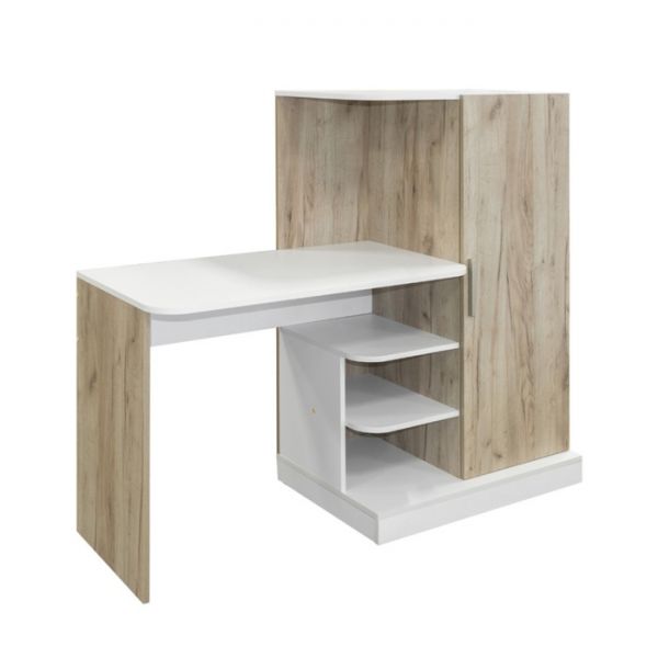 Стол письменный Лайт 03.247, 1450х567х1266, Белый премиум/Дуб серый