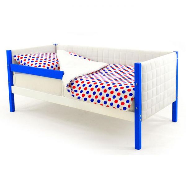 Детская кровать-тахта мягкая Svogen сине-белый