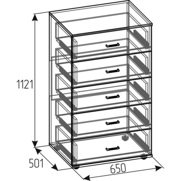 Комод «Монако 45», 650 ? 501 ? 1121 мм, цвет дуб сонома / ясень анкор светлый