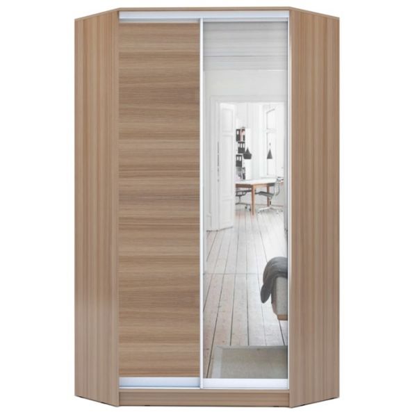 Угловой Шкаф-купе Хит-У-22-4-15, 1100x1100x2200, Ясень шимо тёмный