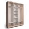Шкаф-купе Удачный 2 зеркала 2370х600х2300 Венге Темный