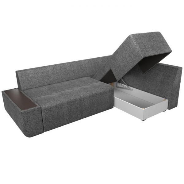 Угловой диван «Амадэус», правый угол, рогожка, цвет бежевый