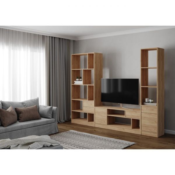 Гостиная Лена-1 2620х360х1910  Дуб крафт золотой