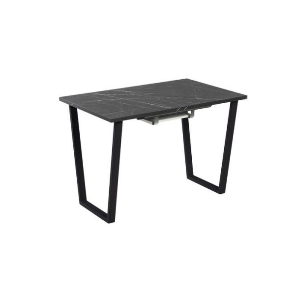 Стол АТЛАНТ-02  1200/1700х800х760 Камень Черный/Опора Атлант чёрная матовая