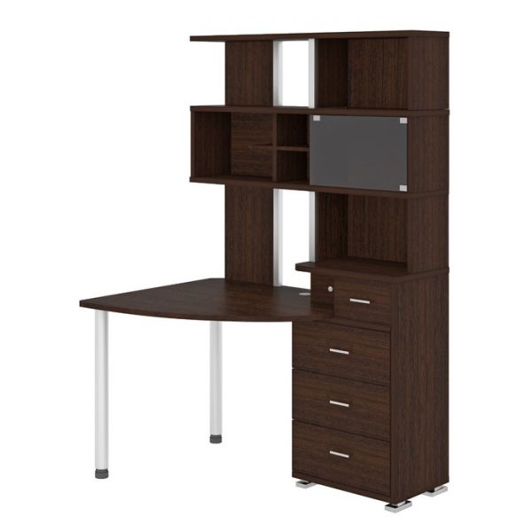 Стол СР-320, угол левый, 1350 ? 890 ? 1950 мм, цвет венге