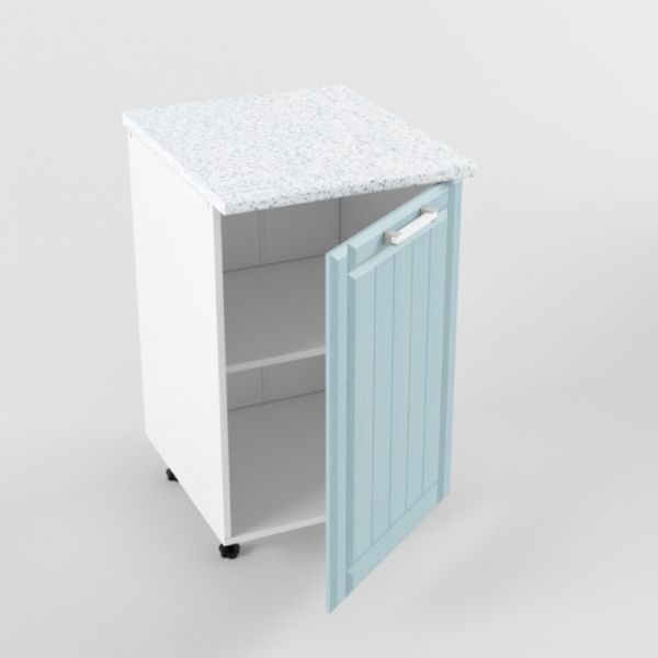 Шкаф нижний с 1 дверью РоялВуд, 600х500х850, Белый/Голубой прованс