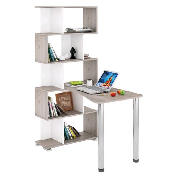 Стол-стеллаж «СЛ 5СТ 2», 750 ? 1182 ? 1731 мм, цвет нельсон / белый / нельсон