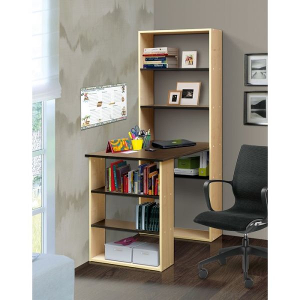 Стол компьютерный №12, 1100 ? 632 ? 1700 мм, цвет клён/венге