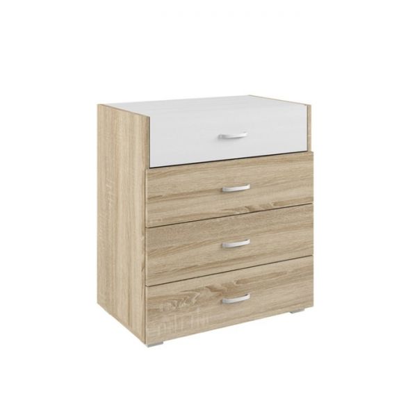Комод Линда 300, 420х650х732, Дуб сонома/Белый